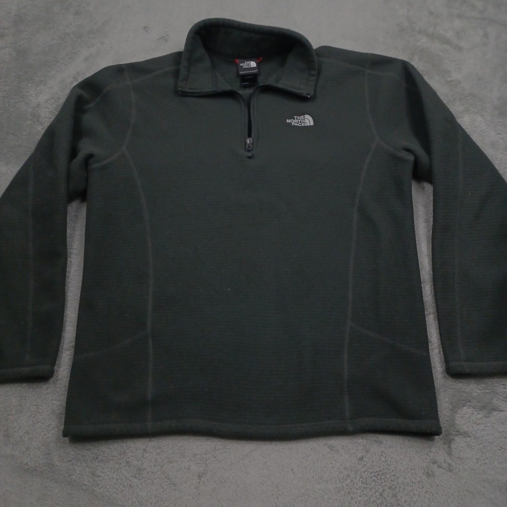 North Face Sweater Mens Large Gray 1/4 Zip‎ Fleece Pullover Outdoor Casual